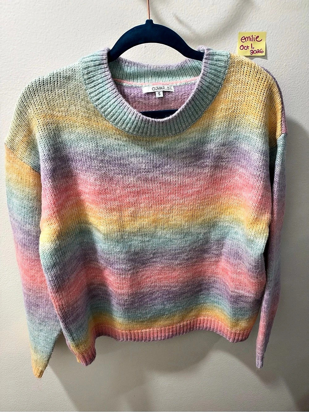Olivia Rubin Maddison Pastel Stripe Knit Jumper Multicolor Size Small